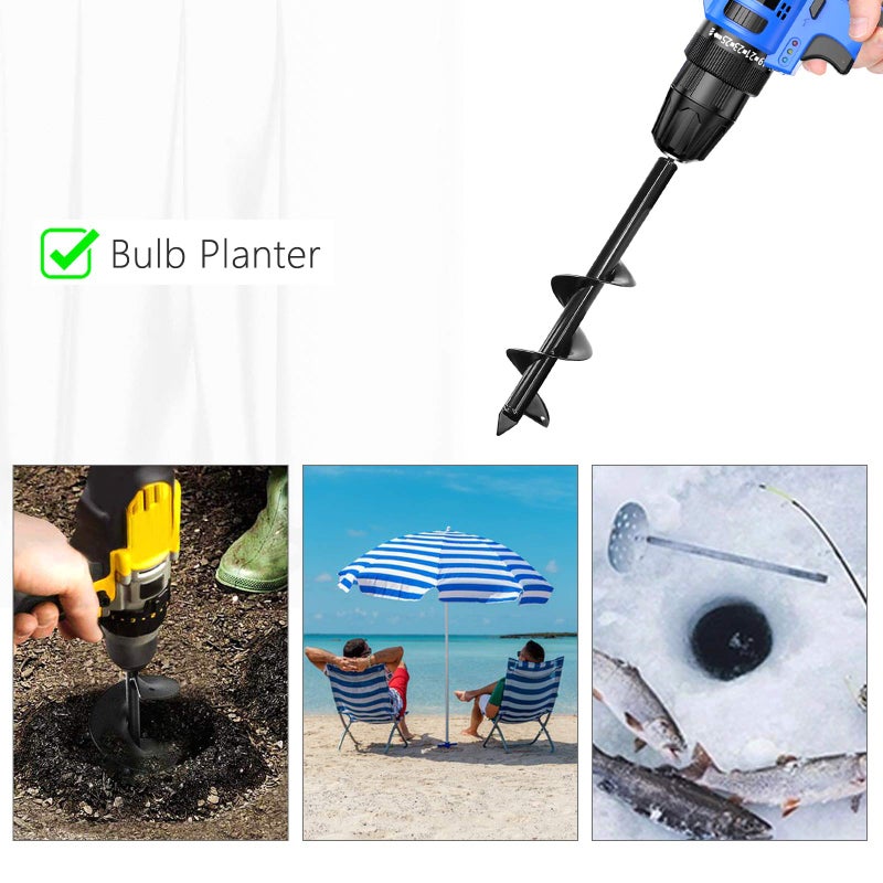 HUAPPNIO Bulb Planter Tool,Auger Drill Bit for Planting 3.15x11.81 Inch Suitable for 3/8â€Hex Drive Drill - Image 2